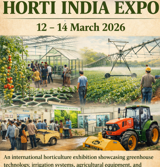 Horti India Expo 12 – 14 March 2026An international horticulture exhibition showcasing greenhouse technology, irrigation systems, agricultural equipment, and modern farming solutions designed to improve productivity and sustainable farming practices.